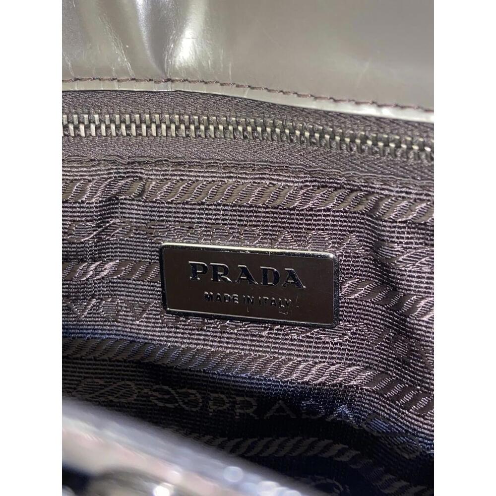 Prada Spazzolato matte gray patent leather hand tote bag - Picture 11 of 16